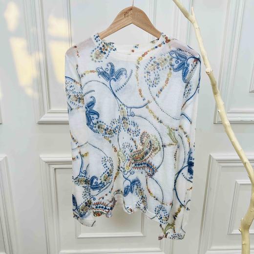 山水水墨~水溶羊毛圆领针织宽松显瘦长袖 商品图6