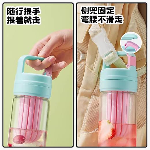 bablov吸管杯女生高颜值新款水杯夏季便携大容量茶水分离塑料杯子 商品图2