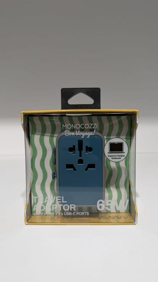 MONOCOZZI - BON VOYAGE系列 65W 2 x USB及 2 x USB-C 万用旅游插座（碳灰色）男  4895199108837-F . 商品图1