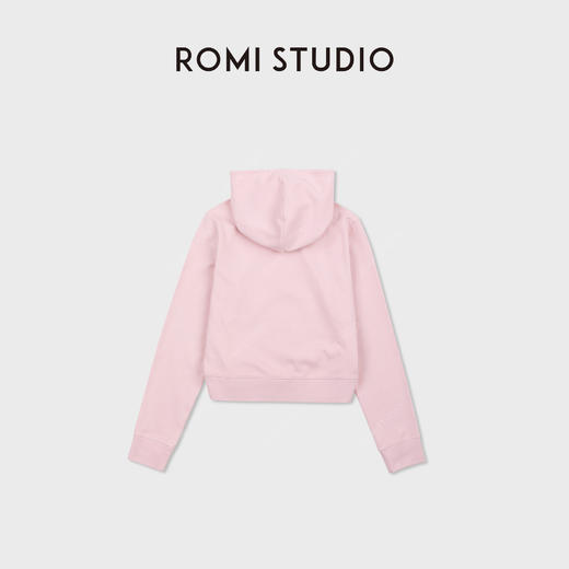 ROMI STUDIO“春日色彩”做旧洗水宽松粉色连帽拉链卫衣RWDSSD1920 商品图1