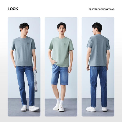 【海洋图案】柒牌男式短袖T恤2026夏季新款凉感抗菌防螨百搭上衣 130T71530 商品图2