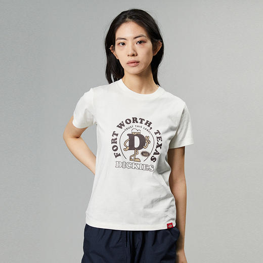 Dickies24春夏新品 前胸D字母印花卡通图案女式短袖T恤 商品图1