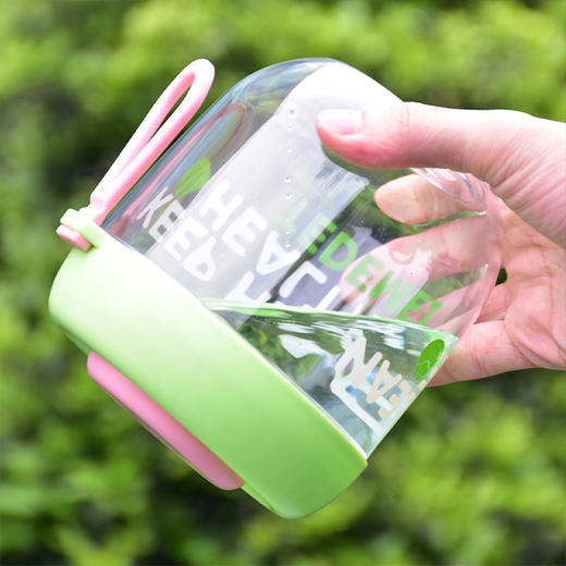 【易清洗！加厚材质】ins便携式水果杯随行水果沙拉杯户外沙拉杯露营饭盒水杯手提上班。xb 商品图3