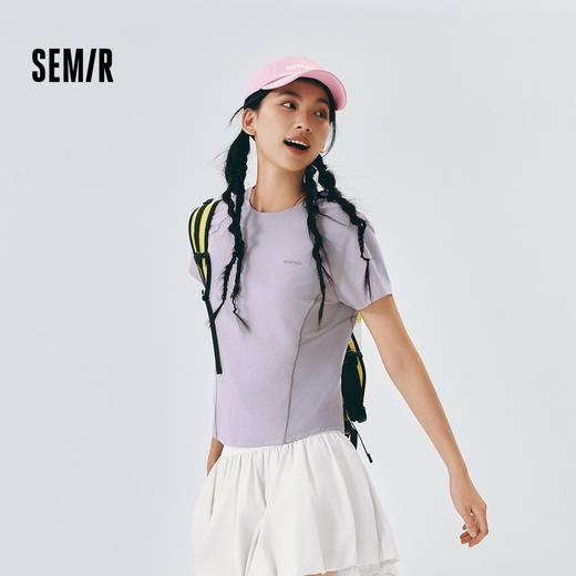 商场同款|森马短袖T恤女夏季吸湿速干修身2026新款小个子户外衣服 商品图1