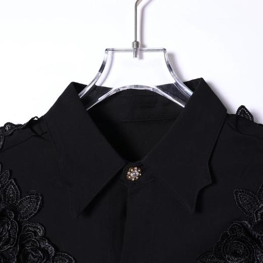 SDSA男装2026新款轻奢法式纯色重工刺绣花卉设计长袖衬衫百搭时尚 商品图2