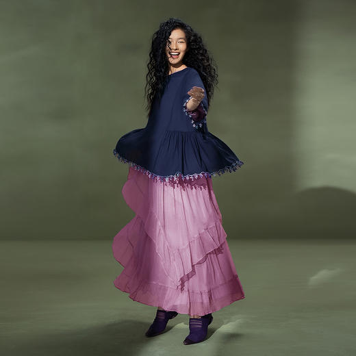 【林栖设计小店】植物染色|手工花边纯棉多色2026夏新款衬衫上衣两件套 商品图8