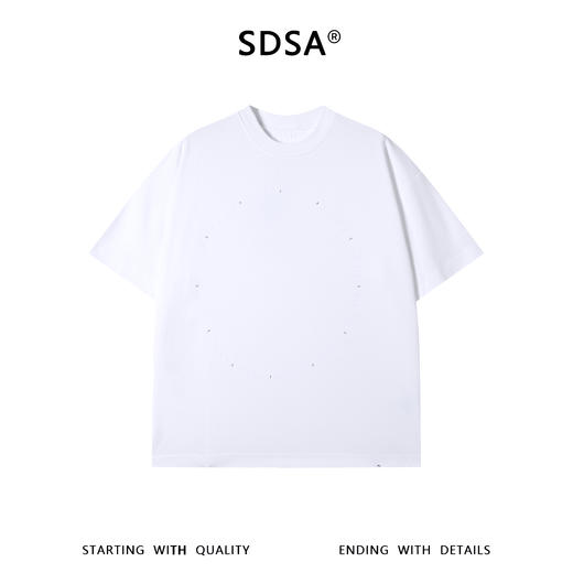SDSA男装2026新款高贵轻奢韩系简约环形刺绣宽松圆领短袖T恤百搭 商品图0