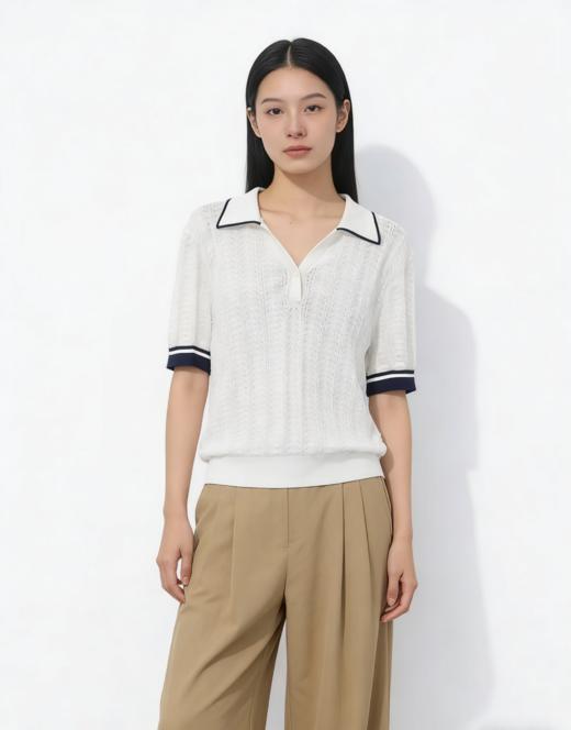 G2000女装SS26商场新款【可机洗/100%棉】短袖针织上衣61973311 商品图0