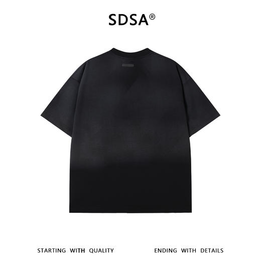 SDSA男装2026新款轻奢简约时尚渐变下摆印花设计圆领短袖T恤百搭 商品图1