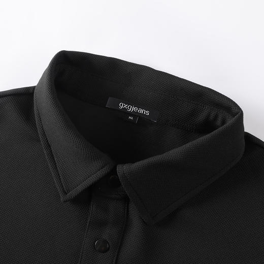 gxgjeans男装26春款翻领长袖POLO衫新潮个性印花休闲百搭通勤户外上衣男K&C 商品图3