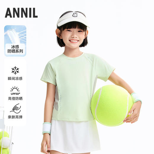 女童圆领短袖针织衫夏季新款安奈儿童装EG621688 商品图0