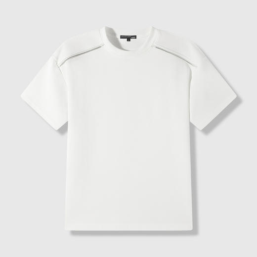 GXG男装26夏季时尚拉链装饰亲肤透气圆领休闲男式短袖T恤K&C 商品图4