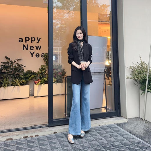 火桐hooton 海蓝港风 四面弹筒喇牛仔裤 商品图2