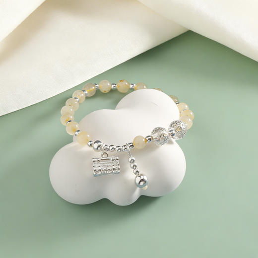 【宏艺珠宝】晶粟藏福·足银水晶手串 商品图3