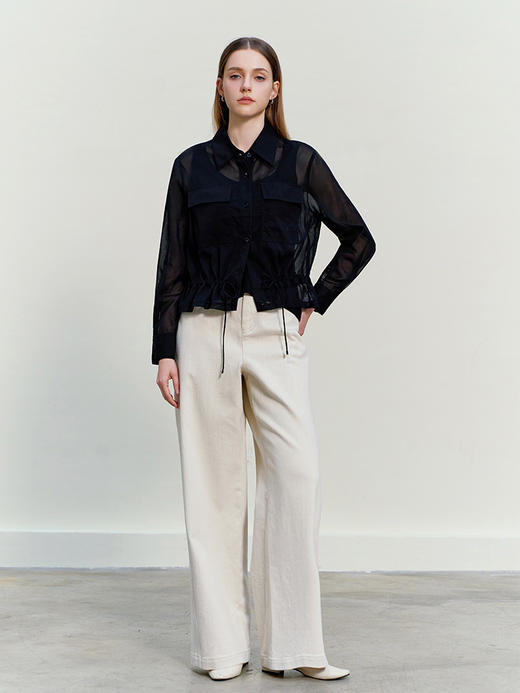 【纯棉薄款衬衫】26年春夏新品女士100%棉长袖短裤薄上衣外套 商品图2