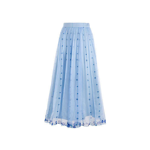 【林栖设计小店】松黄漫庭|桑蚕丝多色宽松垂感百搭2026夏新款印花半身裙 商品图3