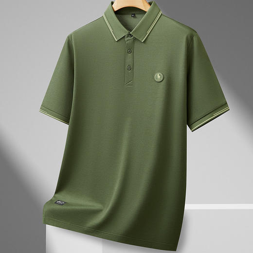 【DDS】大依优型大码男装夏季桑蚕丝亚麻混纺短袖POLO衫商务休闲百搭T恤 商品图2