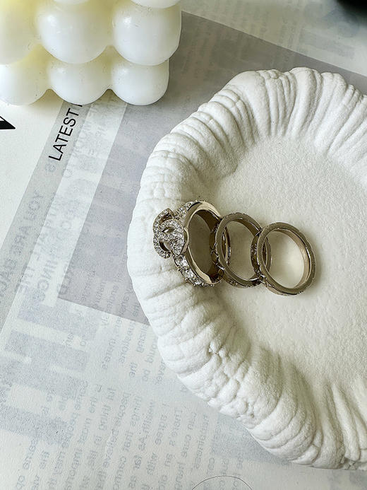 THS-无 香家  三合一戒指 素圈+双C钻饰戒指 3合一戒指 2款 CU1287 商品图4