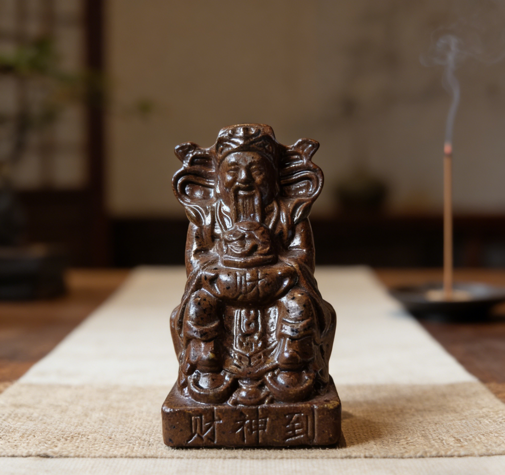 泰山非遗福香烧财神爷摆件招财纳福家居装饰品