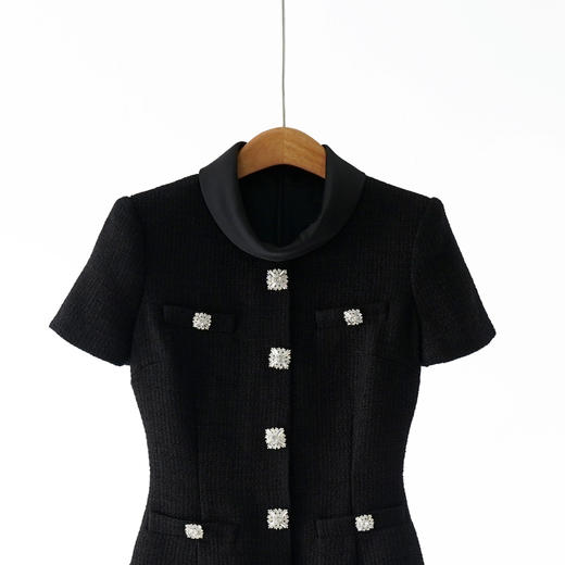 「高货yn」全新升级【铂金会员275/天猫369/差价94】(02814)洛诗琳气质粗花呢小香风连衣裙2026新款通勤收腰显瘦A字裙 商品图2