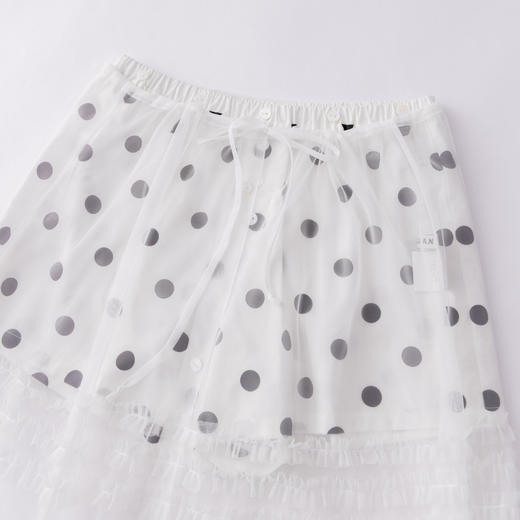 HERLIAN 2026年夏季新品叠层波点短裤网纱裙女甜美风中长半身裙 商品图3