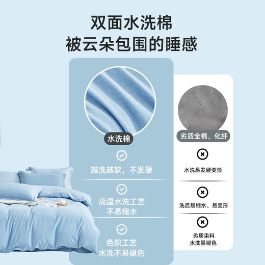 日式色织水洗棉四件套(蓝色) 商品图3