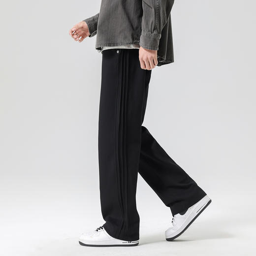 gxgjeans男装【爆款热卖】纯色宽松男士休闲裤26夏款抽绳系带拼接运动裤男K&C 商品图2