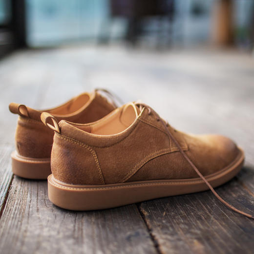 【反绒擦色 超软材质 “会呼吸”的透气设计】马登复古工装棕色低帮休闲大头真皮鞋英 商品图4