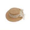 小清新田园风时尚百搭平顶蕾丝遮阳帽女草编出游太阳帽子防晒大檐 商品缩略图4