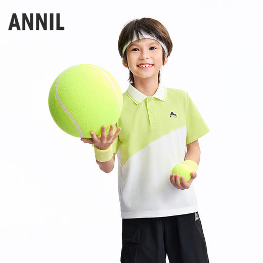 男童翻领短袖针织衫夏季新款安奈儿童装EB621679 商品图2