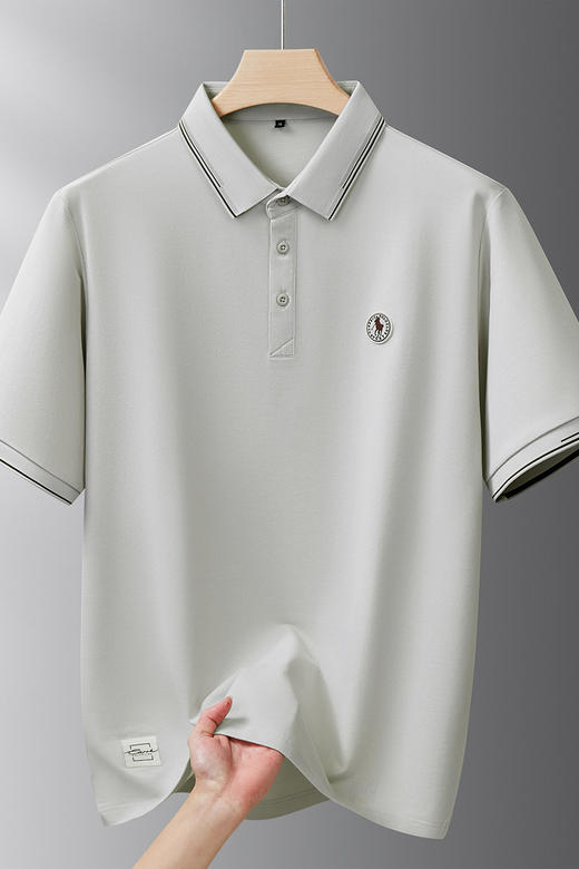 【DDS】大依优型大码男装夏季桑蚕丝亚麻混纺短袖POLO衫商务休闲百搭T恤 商品图5