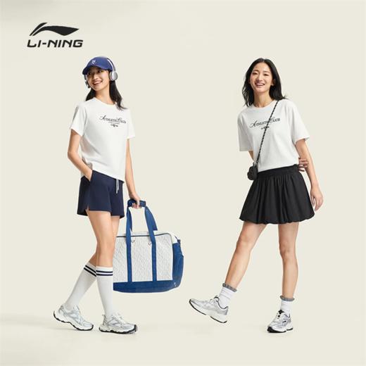 李宁女子冰感舒适吸湿排汗宽松短袖文化衫AHSW312 商品图2