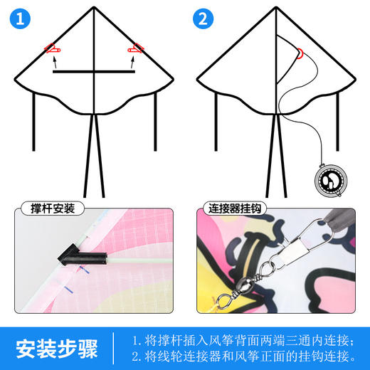 【高韧性！加厚防破】线条小狗风筝卡通可爱初学者微风易飞2026年新款儿童户外潍坊风筝。xb 商品图3