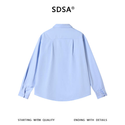 SDSA男装2026新款高贵轻奢简约时尚纯色刺绣放哪里长袖衬衫百搭 商品图4