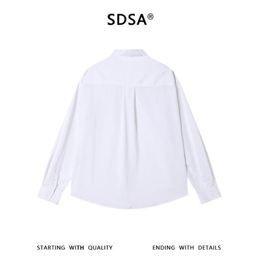 SDSA男装2026新款高贵轻奢日系复古撞色条纹立领长袖衬衫百搭休闲 商品图4