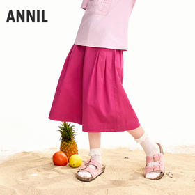 【实体店同款】女童全腰梭织七分裤夏季新款安奈儿童装AG626233