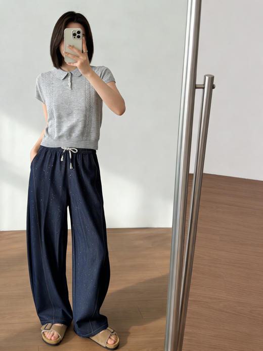 夏天救命⁬天丝满天星亮片弯刀牛仔裤 商品图3