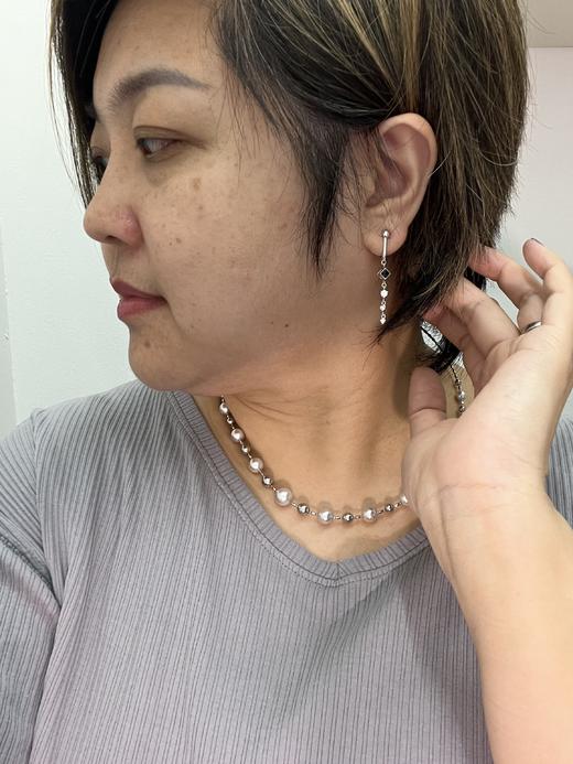 【日本溯源之旅】瘦脸神器 14k金玛瑙钻石耳夹 夏日耳线款熊猫配色 钻石0.44ct 立体几何造型 质感在线  经典弹力夹 3.9g（展会产品拍下后不支持7天无理由退换货） 商品图4