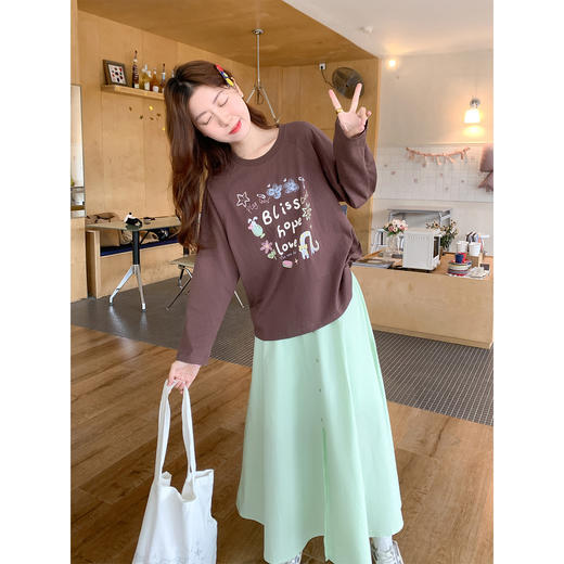 <曾小咸推荐>4.2现货秒杀 ！微信超特价！韩系印花长袖t恤 日常159.99 立减100 秒杀59.99！！绿色半裙 日常199.99 立减110 秒杀89.99！！ 商品图2