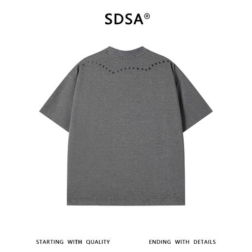 SDSA男装2026新款高贵轻奢美式复古铆钉圆领短袖T恤百搭高街上衣 商品图1