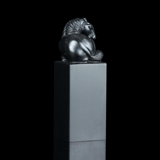 孤品18038老挝石黑马姓名章礼品印章马到成功2.5*2.5*7.5cm 商品图3