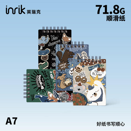 inrik插画系列—A7双线圈本便携随身小本子口袋本 商品图1