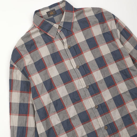 ROMI STUDIO“美式街头”进口超薄色织格纹宽松复古衬衫RWDSSY2464 商品图2