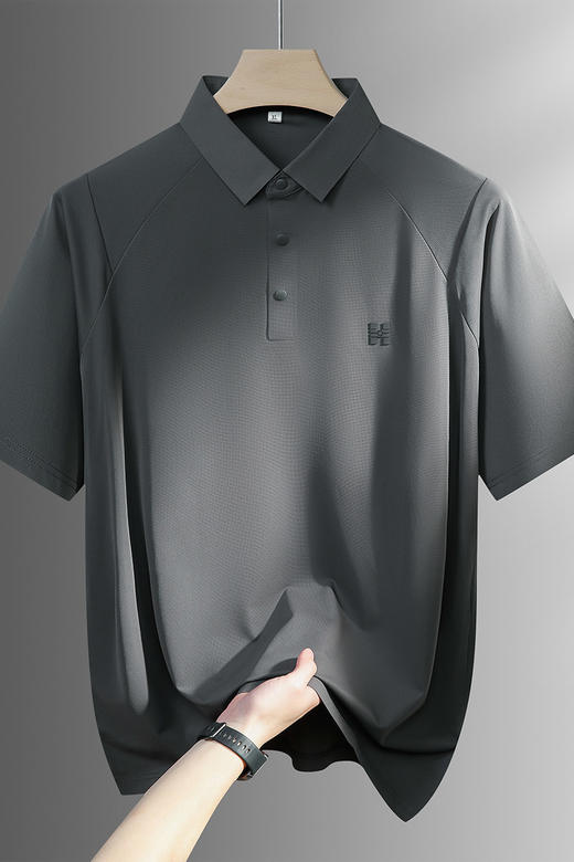 【DPF】大依优型大码男装夏季冰丝短袖POLO衫落肩显瘦商务休闲上衣T恤 商品图5