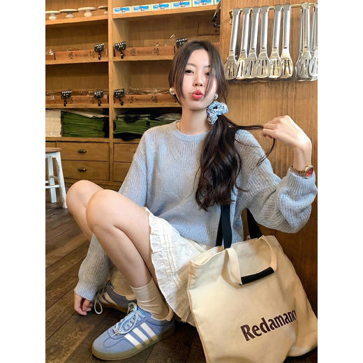 <曾小咸推荐>4.2现货秒杀 ！微信超特价！韩系镂空针织衫 日常159.99 立减80 秒杀79.99！！ 商品图1