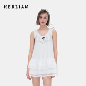 HERLIAN 2026年春夏新品蝴蝶结装饰蓬蓬下摆女连衣裙背心裙