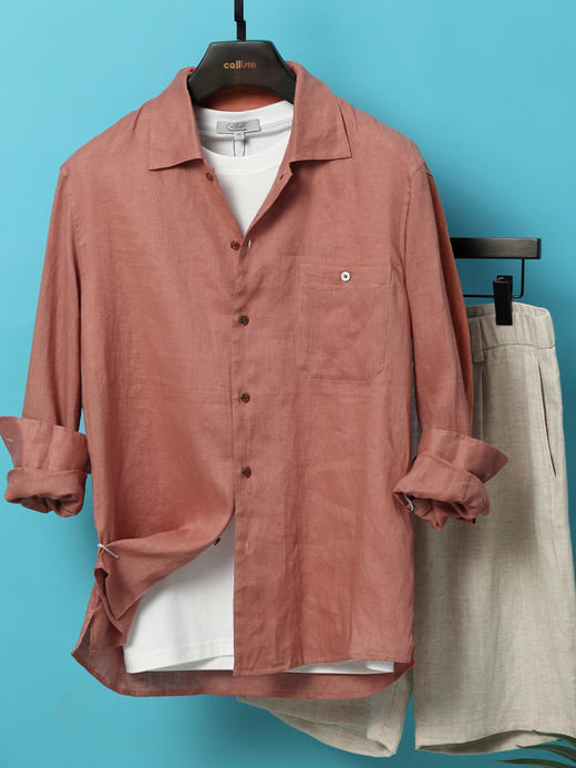 【复古度假风】callisto定制亚麻花衬衫 商品图2