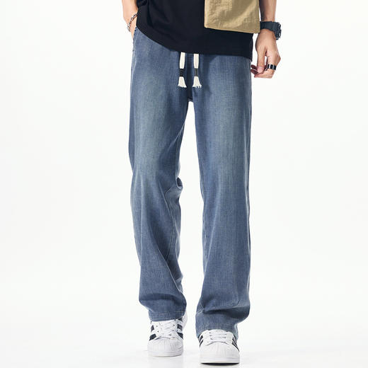 【DYG】【莱赛尔】大依优型大码男装夏季天丝牛仔裤加长版牛仔裤运动裤 商品图1
