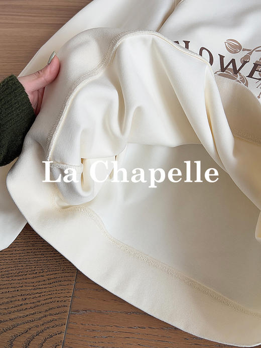 专柜实拍【花语卫衣！】拉夏贝尔/La Chapelle美式复古拼色圆领字母印花设计慵懒感三色长袖廓形卫衣 商品图6