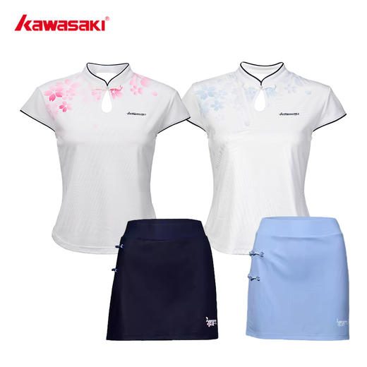 川崎 女款 短袖T恤/运动短裙 青花瓷国风系列 K1C02-D2154/K1C09-D2714 商品图0